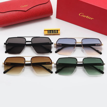 4 color fashion half-rim diamond-shaped lens polarized sunglasses