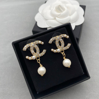 Pearl Drop Diamond Earrings