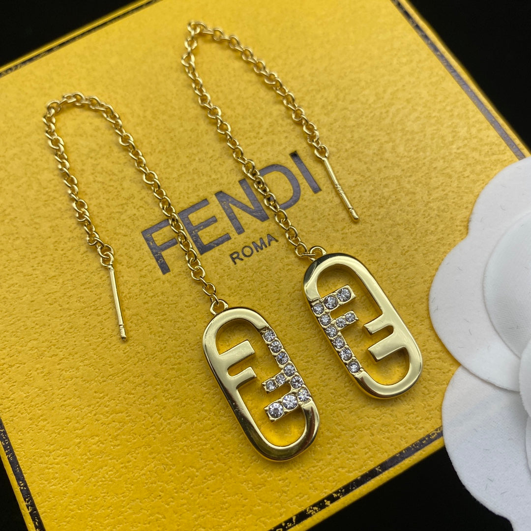 Personality Diamond Alphabet Chain Earrings