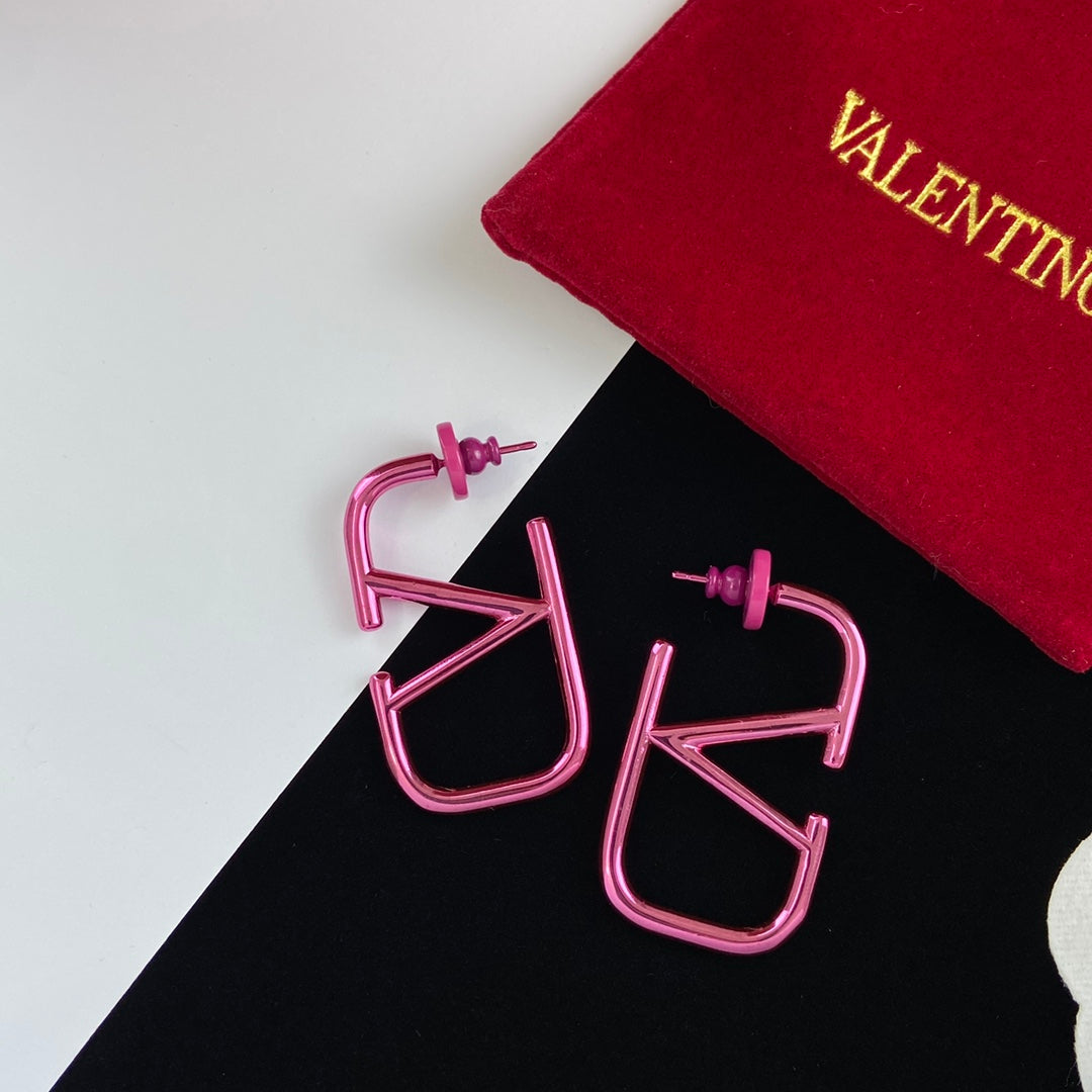 Personalized Pink Logo Earrings