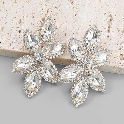 Sparkling Diamond Leaf Dinner Party Earrings