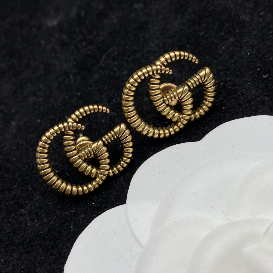 Vintage Double G Stud Earrings