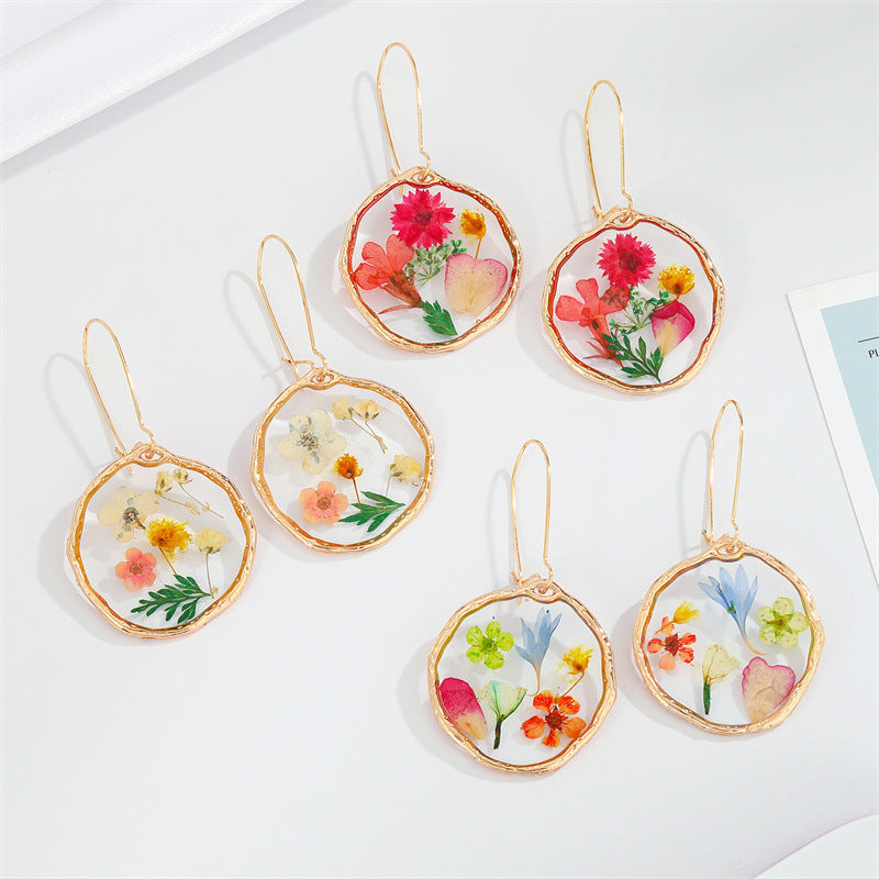 Natural Resin DIY Preserved Flower Earrings