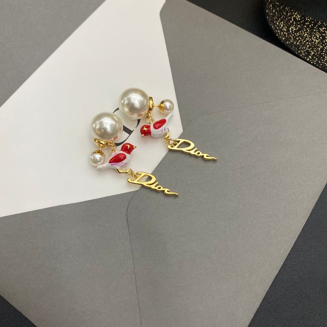 Bird Pearl Earrings