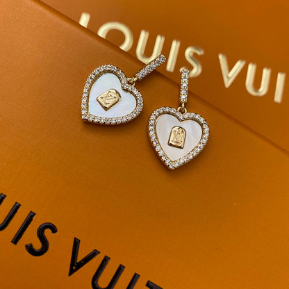 Sparkling Heart Diamond Earrings