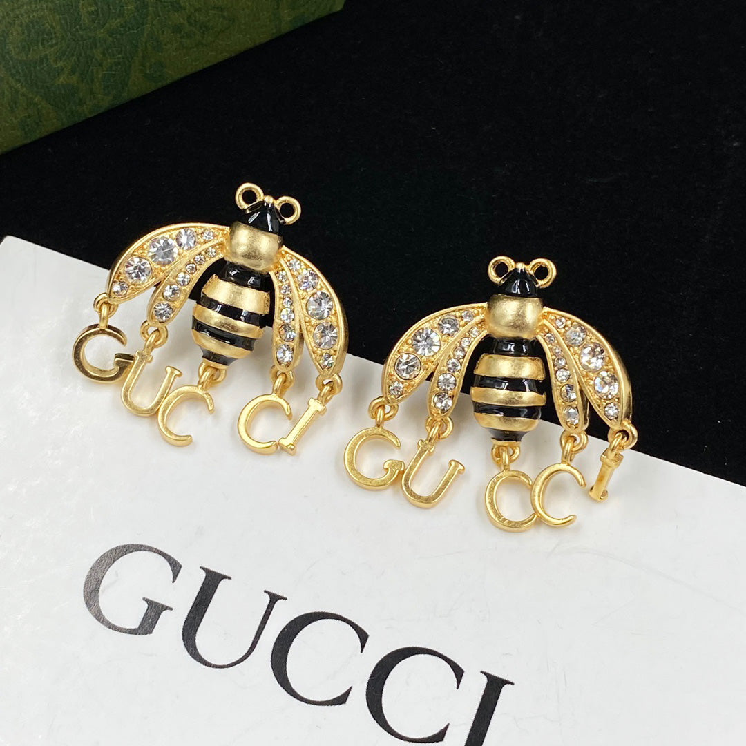 Bee Logo Pendant Earrings