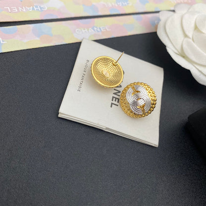 Premium Gold Round Stud Earrings