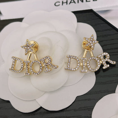 Zircon Star Letter Earrings