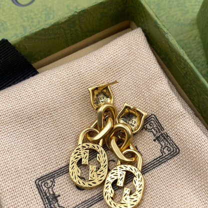 Double G Tiger Head Earrings