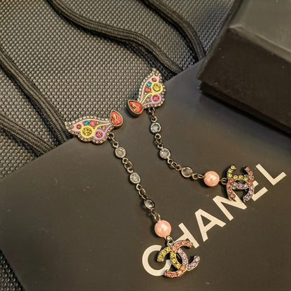 Colorful Crystal Butterfly Earrings