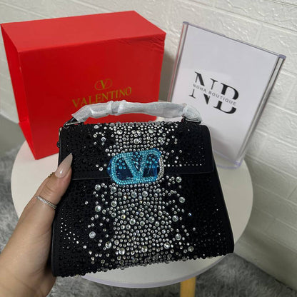 Shining Diamond Logo Square Handbag