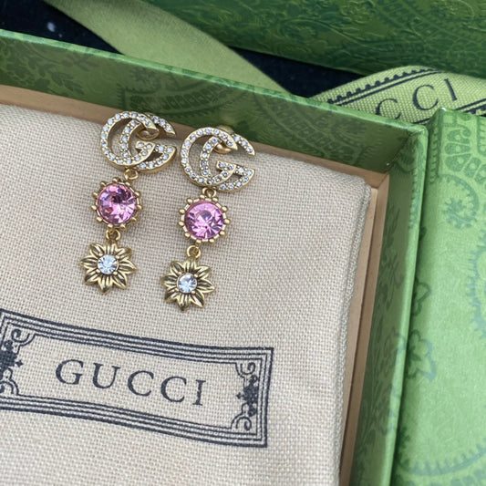 Double G Pink Diamond Earrings