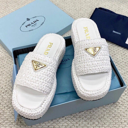 Woven Triangle Logo Slippers