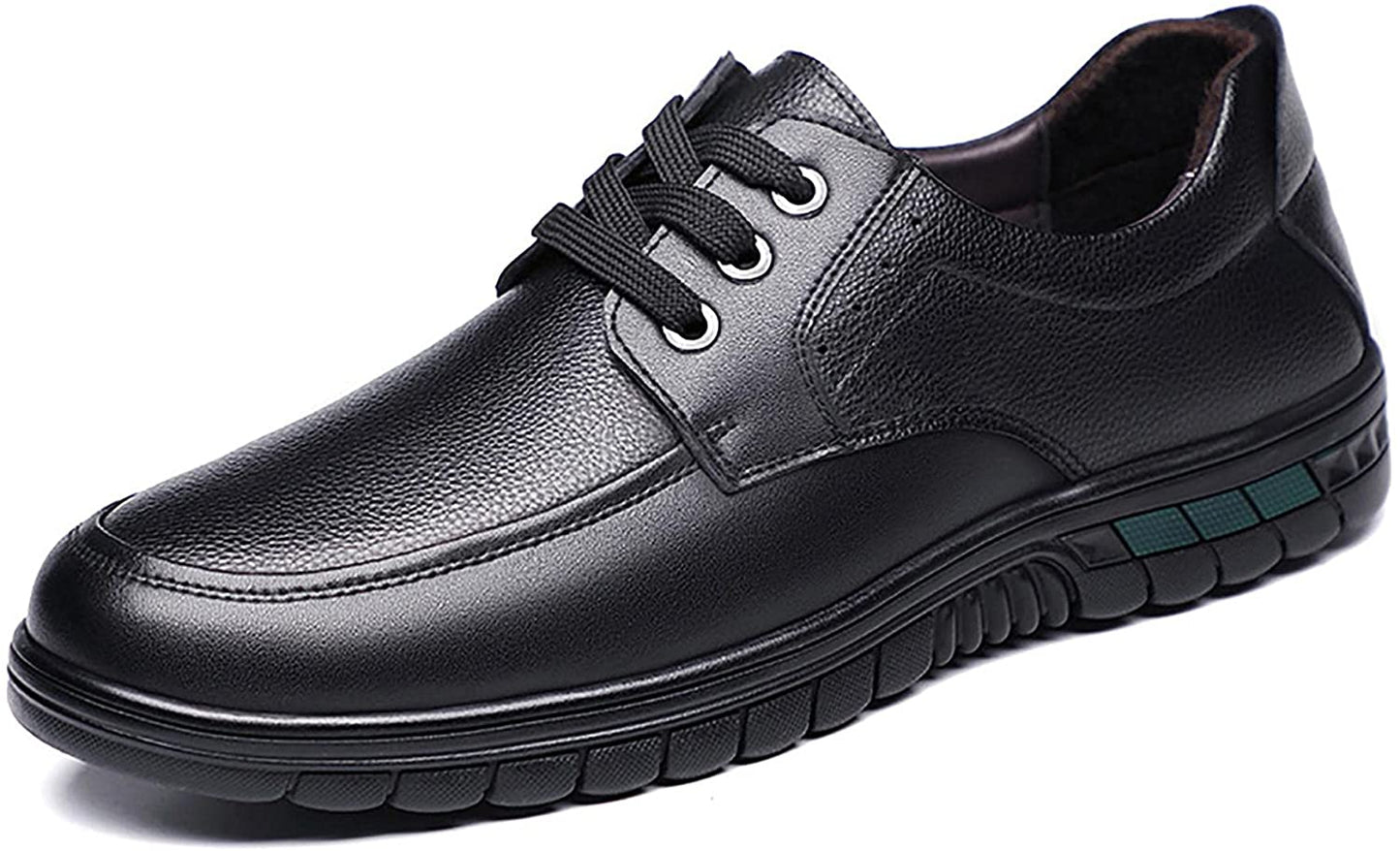 Men's Lace Ups Casual Leather Black Shoes Derbys Non-Slip Business Dress Shoes