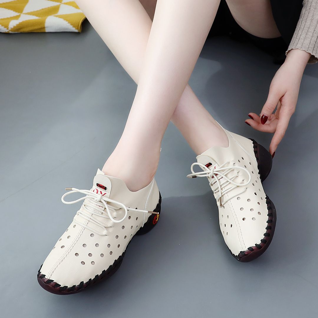 Italian handmade hollow breathable soft sole shoes