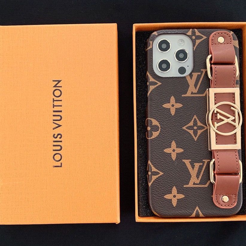 Monogram-print Leather Wristband Case