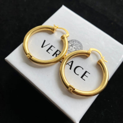 Vintage Large Hoop Gold Earrings