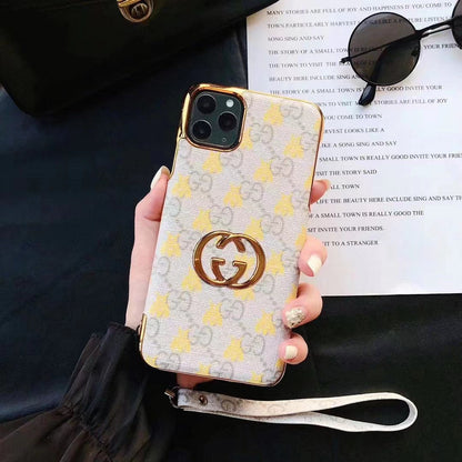 Fashion Electroplated Gold Edge Leather Case