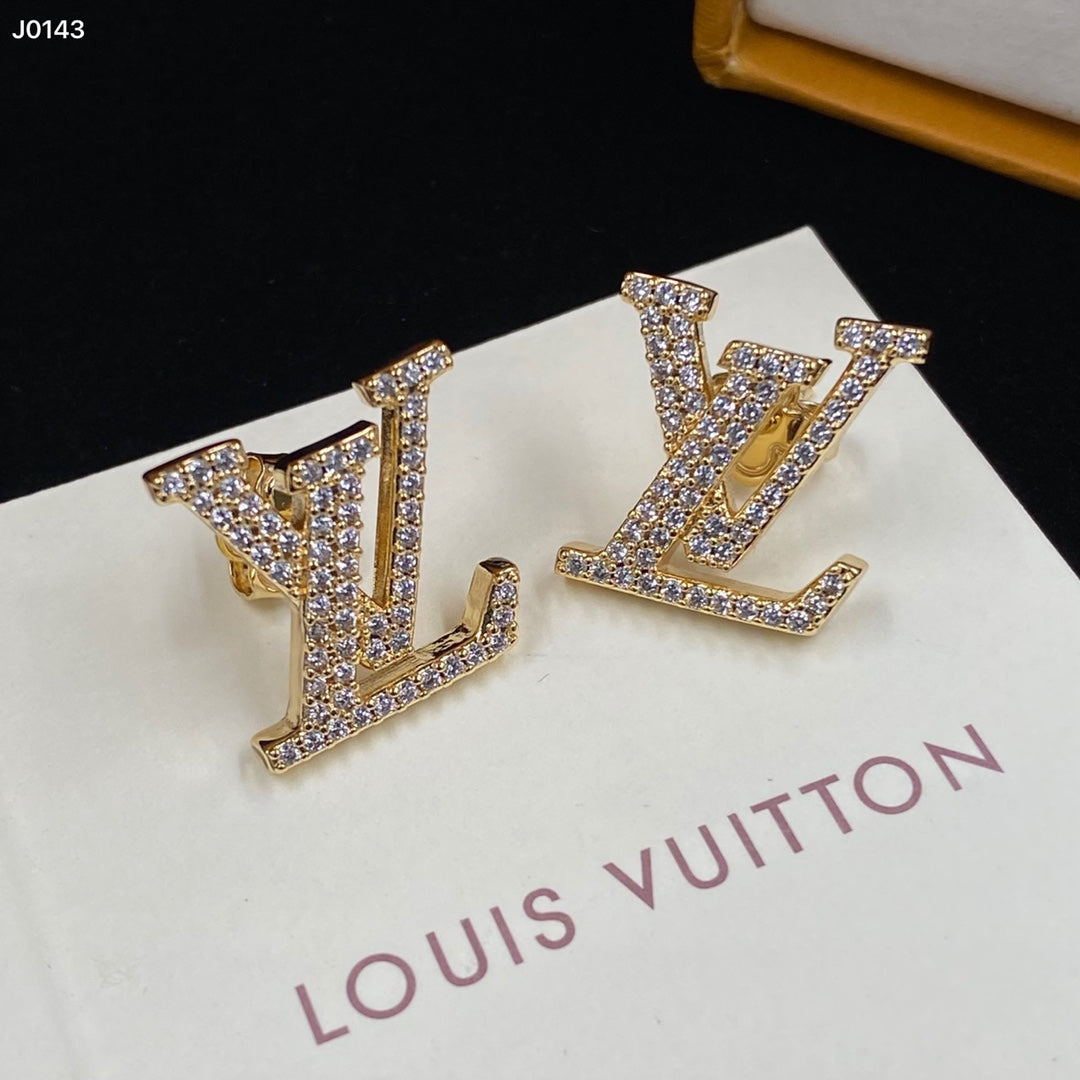 Full Diamond Logo Earrings