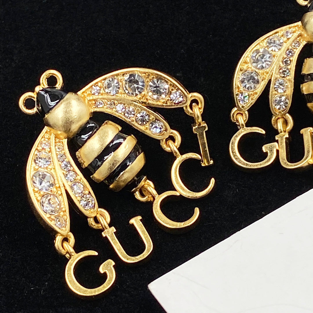 Bee Logo Pendant Earrings