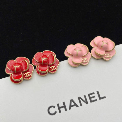 Elegant Camellia Stud Earrings