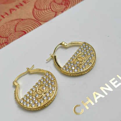 New Fashion Diamond Hoop Earrings