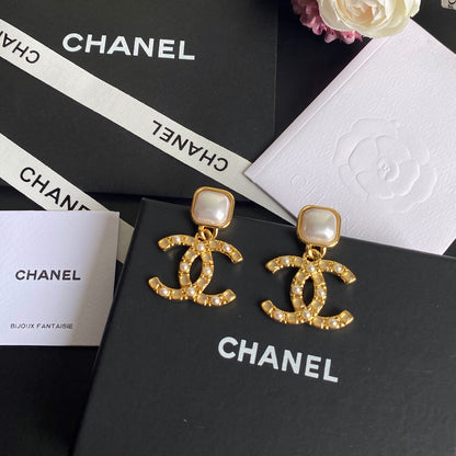 Chic and Elegant Logo Drop Earrings