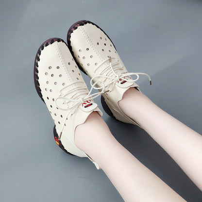 Italian handmade hollow breathable soft sole shoes