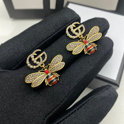 Vintage Pearl Bee Series Earrings