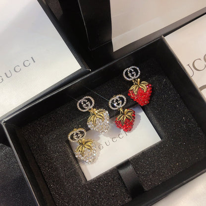 Statement Diamond Strawberry Earrings