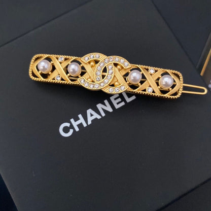 Premium Gold Openwork Pearl Hair Clip