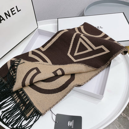 Temperament Twill Logo Jacquard Scarf Shawl