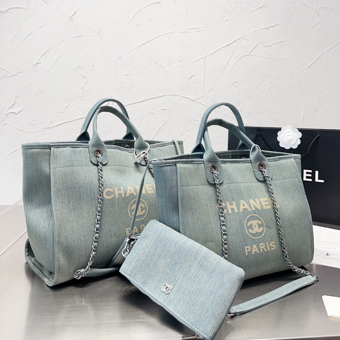 Denim Shopping Beach Bag