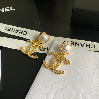 Chic and Elegant Logo Drop Earrings