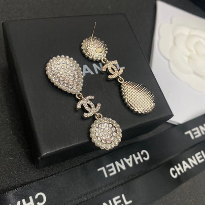 Full Diamond Stitching Pearl Earrings