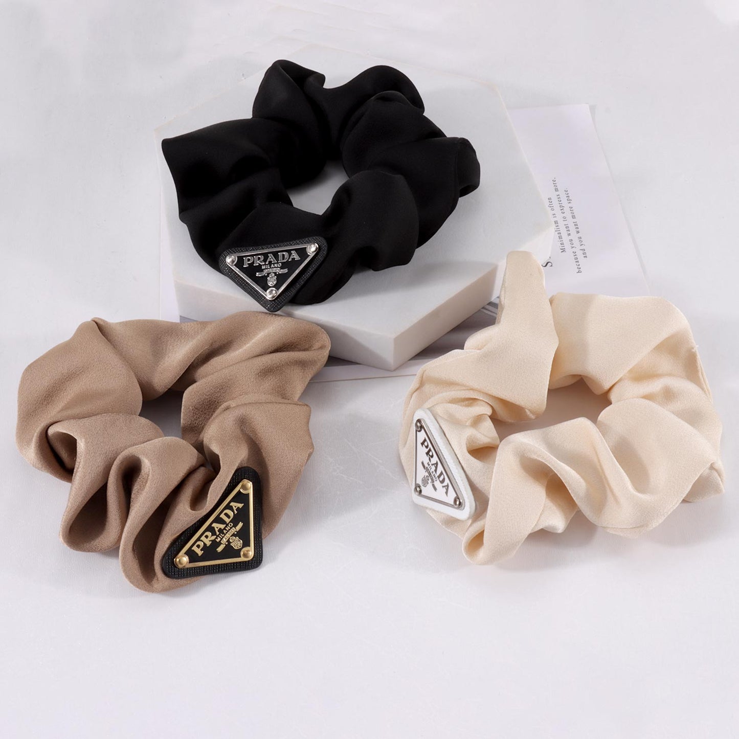 Triangle Label Satin Fabric Hair Rope