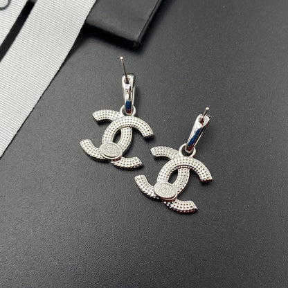 Full Diamond Signature Drop Earrings