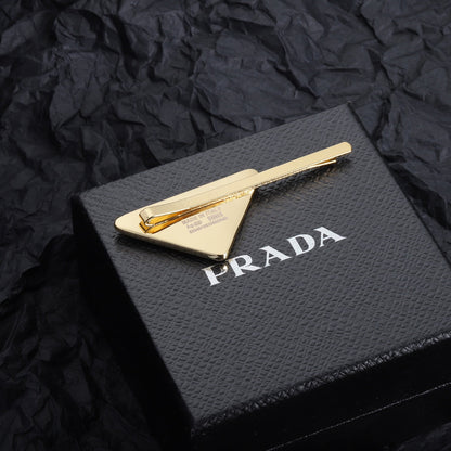 Triangle Logo Gold Hair Clip