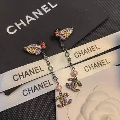 Colorful Crystal Butterfly Earrings