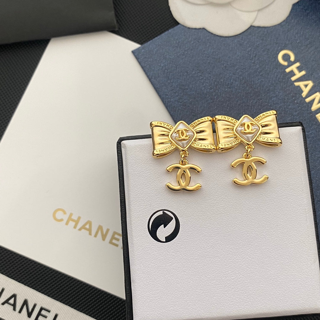 Gentle Bow Logo Earrings