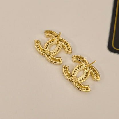 Elegant Silver and Gold Logo Earrings