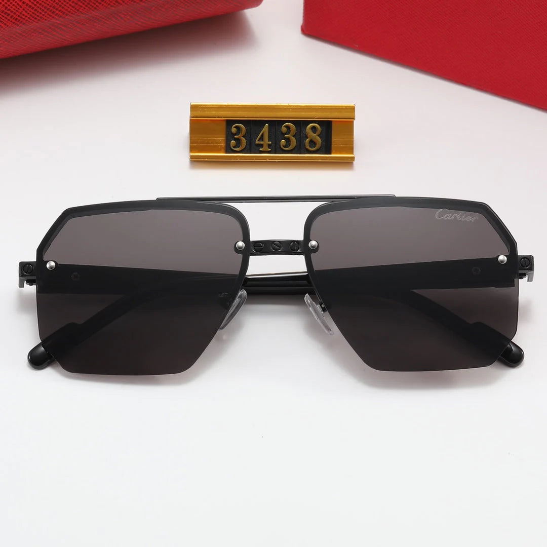 4 color fashion half-rim diamond-shaped lens polarized sunglasses