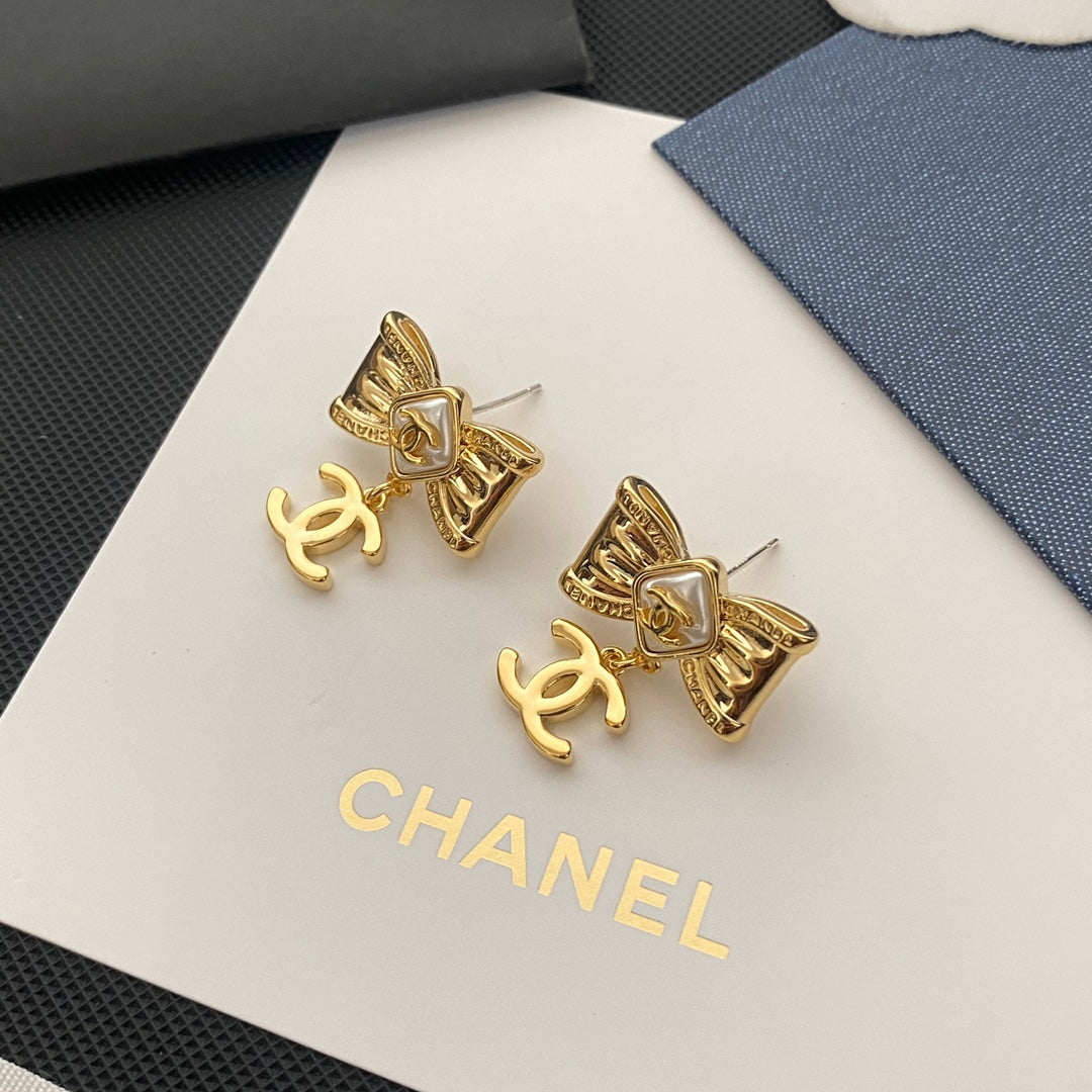 Gentle Bow Logo Earrings