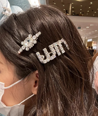 Full Diamond Letter Hair Clip