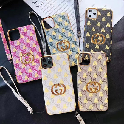 Fashion Electroplated Gold Edge Leather Case