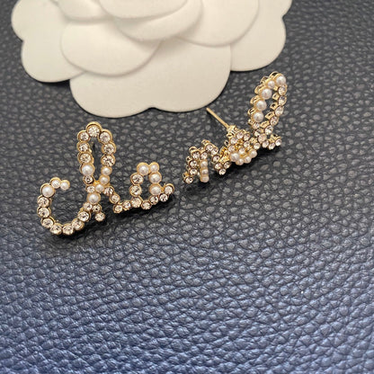 Pearl Letter Earrings