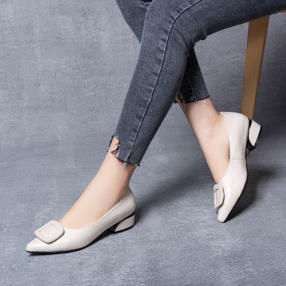 Soft Leather Point-Toe Pumps