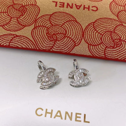 Rhinestone Logo Fashion Earrings