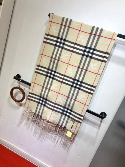 Vintage Check Embossed Cashmere Scarf