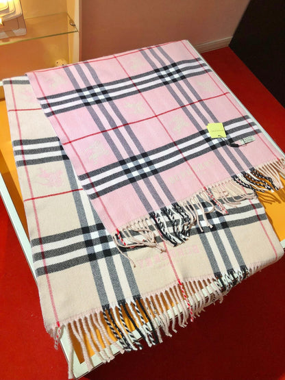 Vintage Check Embossed Cashmere Scarf